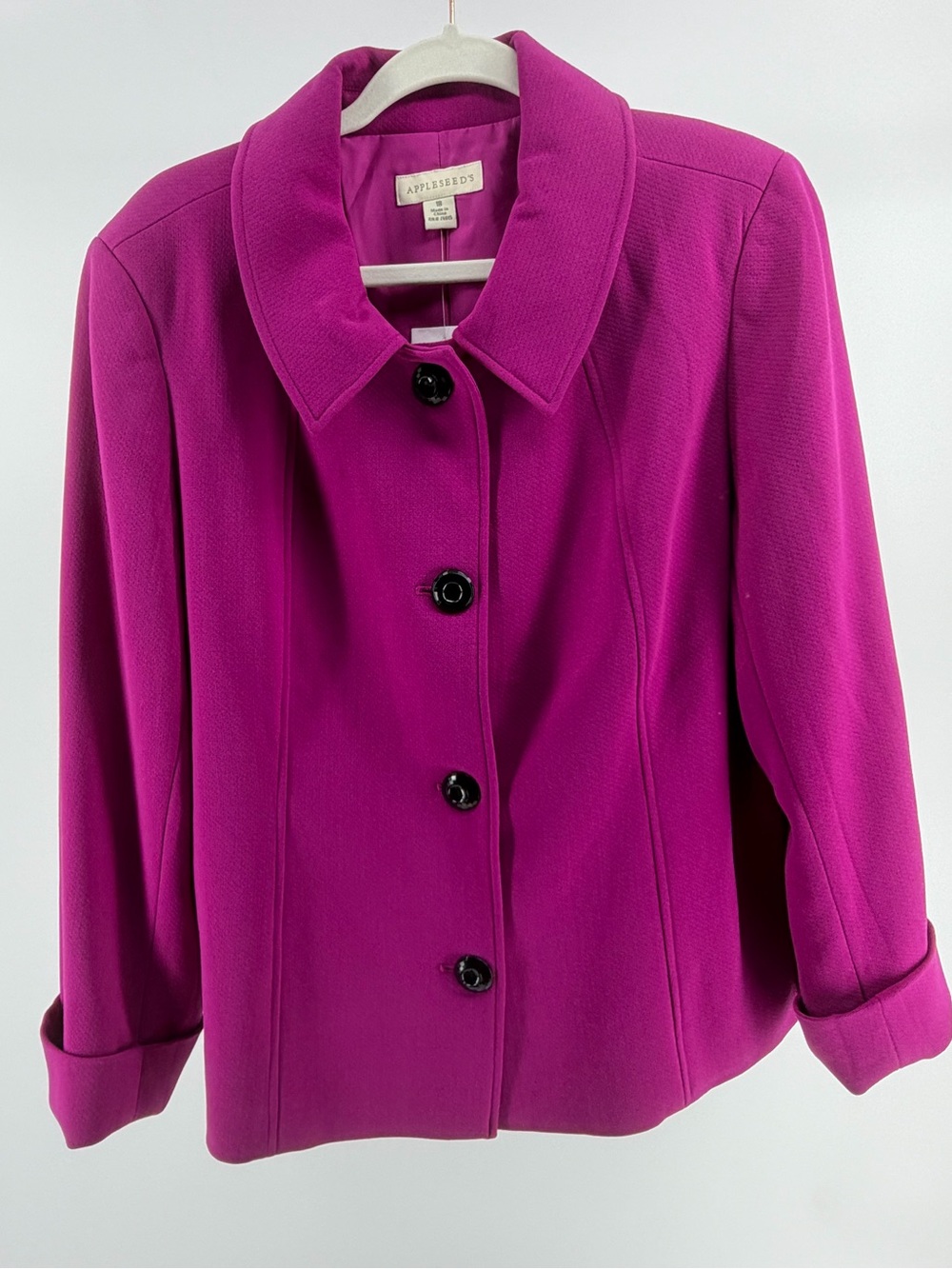 NWOT Appleseed's Fuchsia Button Front Jacket, Women's 18